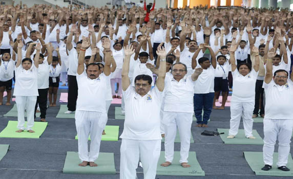 Tripura CM Dr. Manik Saha joins International Day of Yoga observance in Agartala. 