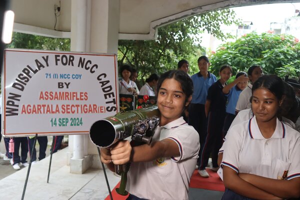 Assam Rifles organizes Weapon Display for NCC Cadets in Agartala 