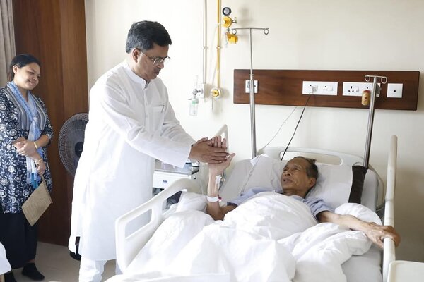 Tripura CM visits TIPRA Motha President B.K. Hrangkhawl in hospital