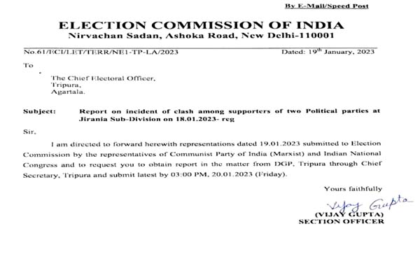 ECI orders probe into political violence in Tripura’s Jirania