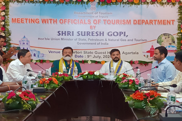 MoS Suresh Gopi chairs review meeting on Tripura tourism