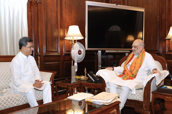 Tripura CM meets Home Minister Amit Shah, discusses flood impact